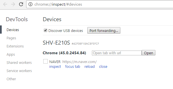 chrome://inspect/#devices